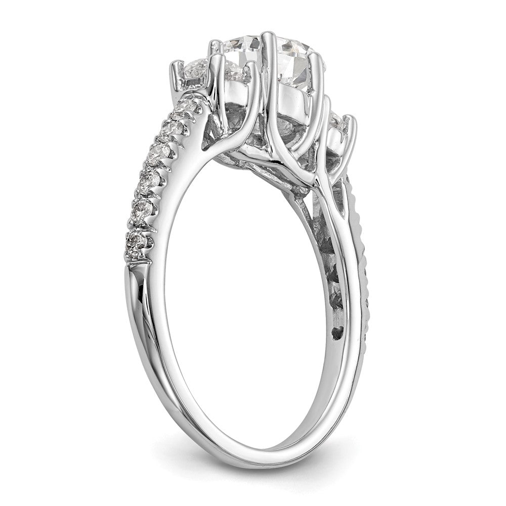 Buy Exclusive 14K White Gold 3-Stone Semi-Mount Engagement Ring, 3/4 Carat
