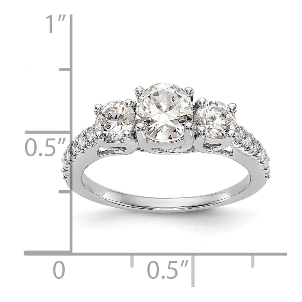 Buy Exclusive 14K White Gold 3-Stone Semi-Mount Engagement Ring, 3/4 Carat