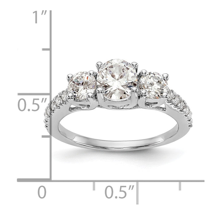 Buy Exclusive 14K White Gold 3-Stone Semi-Mount Engagement Ring, 3/4 Carat-7