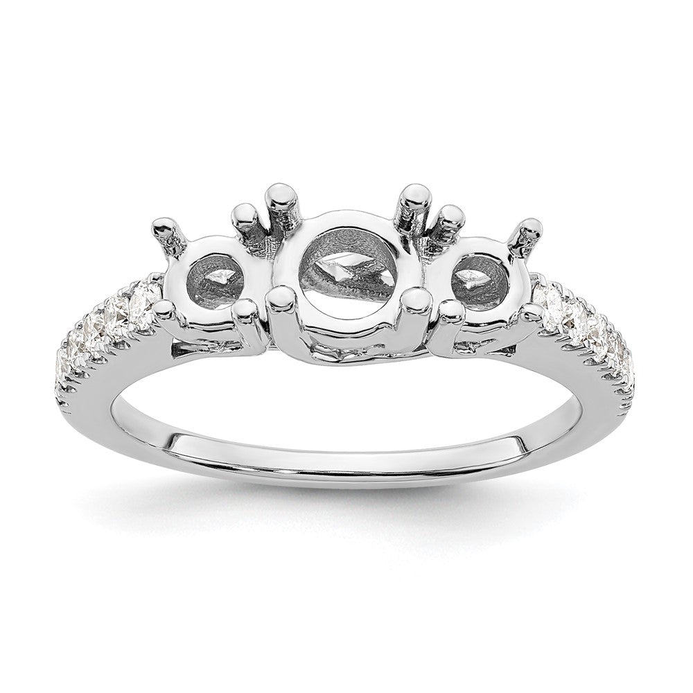 Buy Exclusive 14K White Gold 3-Stone Semi-Mount Engagement Ring, 3/4 Carat