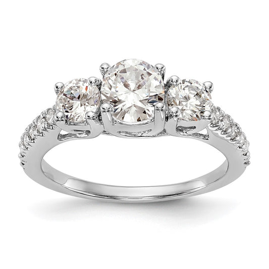 Buy Exclusive 14K White Gold 3-Stone Semi-Mount Engagement Ring, 3/4 Carat