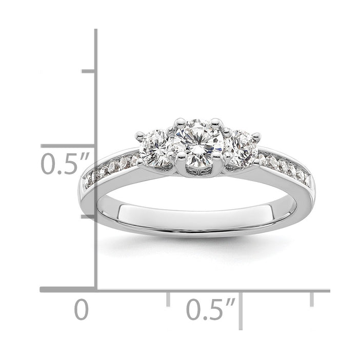 Buy Exclusive 14K White Gold 3-Stone Engagement Ring - 1/4 Carat Center, Stylish Design-7