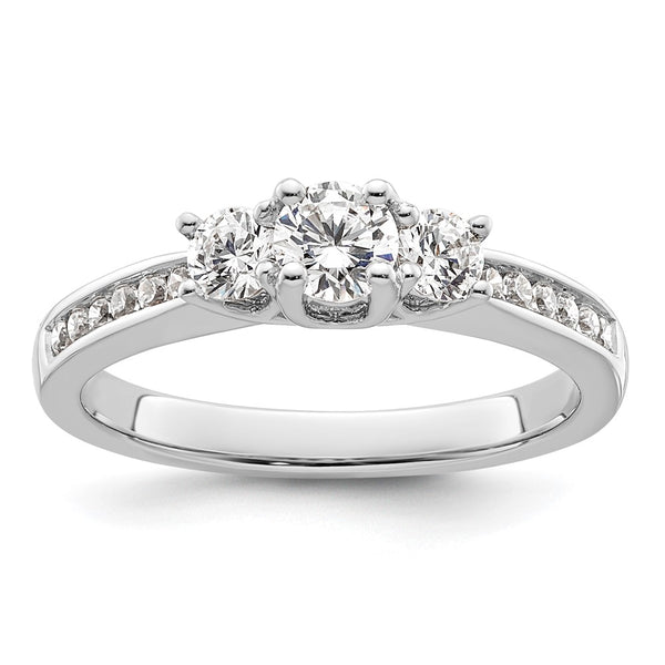 Buy Exclusive 14K White Gold 3-Stone Engagement Ring - 1/4 Carat Center, Stylish Design