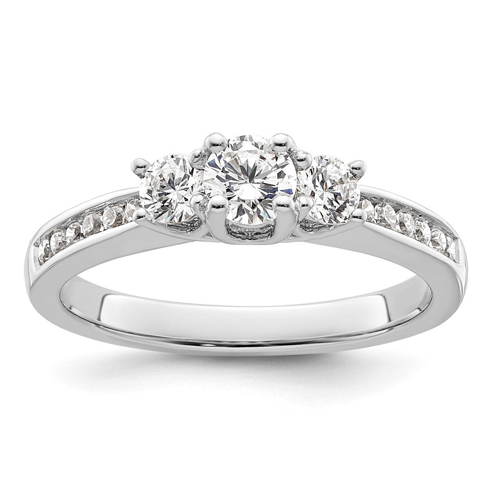 Buy Exclusive 14K White Gold 3-Stone Engagement Ring - 1/4 Carat Center, Stylish Design