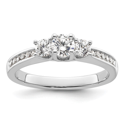 Buy Exclusive 14K White Gold 3-Stone Engagement Ring - 1/4 Carat Center, Stylish Design
