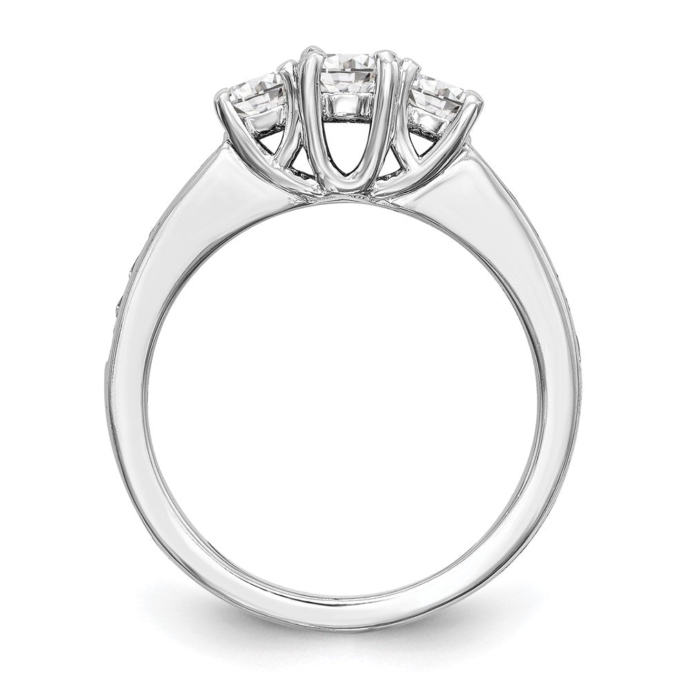 Buy 14K White Gold 3-Stone Diamond Engagement Ring - Stylish Semi-Mount, 5.2mm