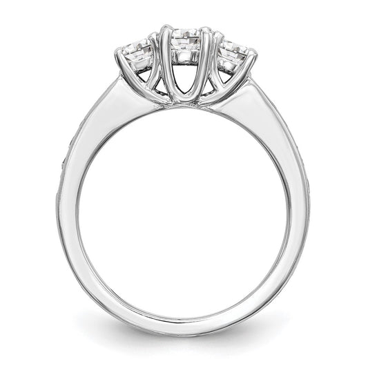 Buy 14K White Gold 3-Stone Diamond Engagement Ring - Stylish Semi-Mount, 5.2mm