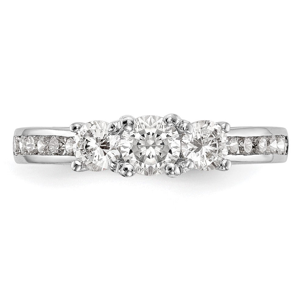 Buy 14K White Gold 3-Stone Diamond Engagement Ring - Stylish Semi-Mount, 5.2mm