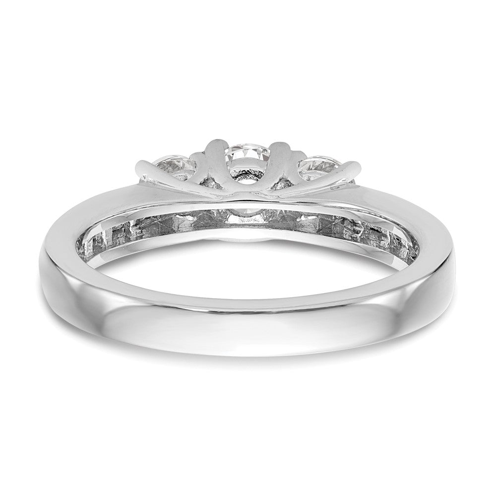 Buy 14K White Gold 3-Stone Diamond Engagement Ring - Stylish Semi-Mount, 5.2mm