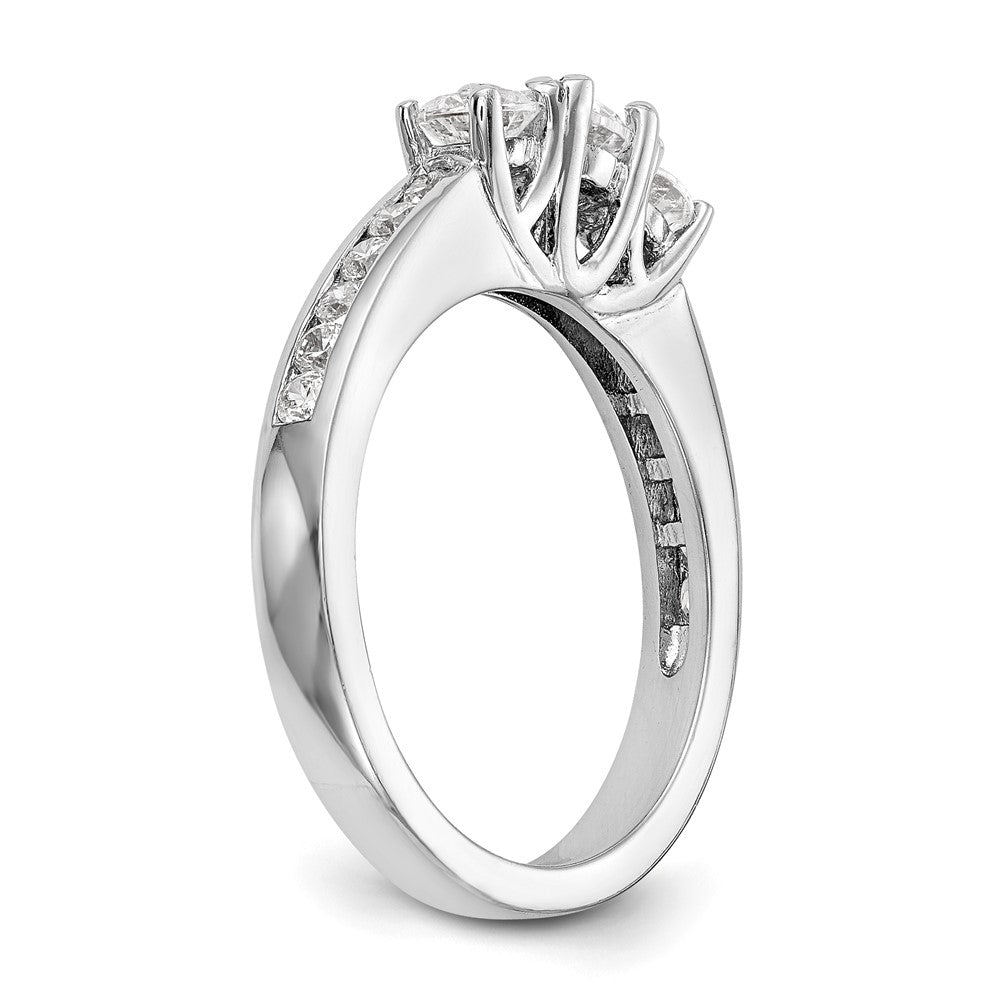 Buy 14K White Gold 3-Stone Diamond Engagement Ring - Stylish Semi-Mount, 5.2mm