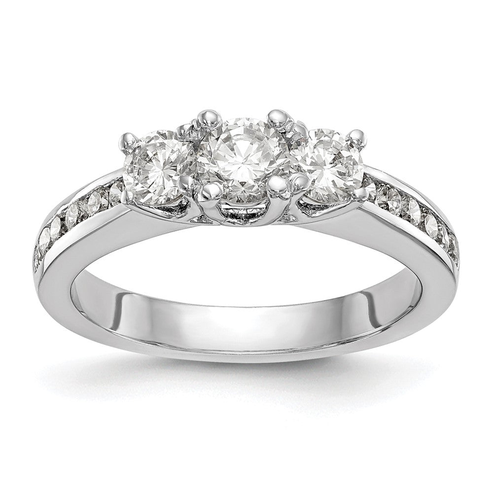 Buy 14K White Gold 3-Stone Diamond Engagement Ring - Stylish Semi-Mount, 5.2mm