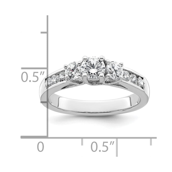 Buy Exclusive 14K White Gold 3-Stone Engagement Ring, 1/3 Carat Diamonds-8
