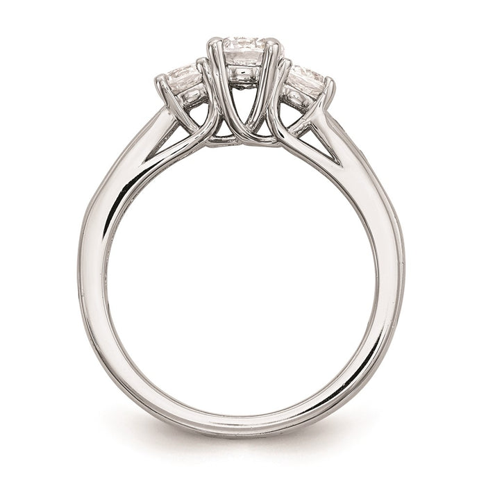 Buy Exclusive 14K White Gold 3-Stone Engagement Ring Setting - Affordable Luxury-2