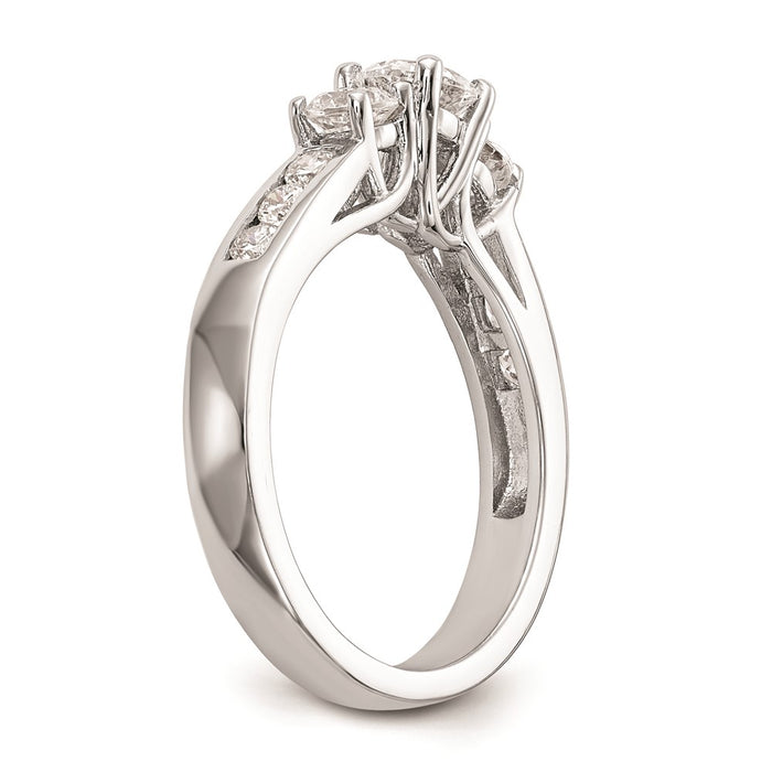 Buy Exclusive 14K White Gold 3-Stone Engagement Ring Setting - Affordable Luxury-6