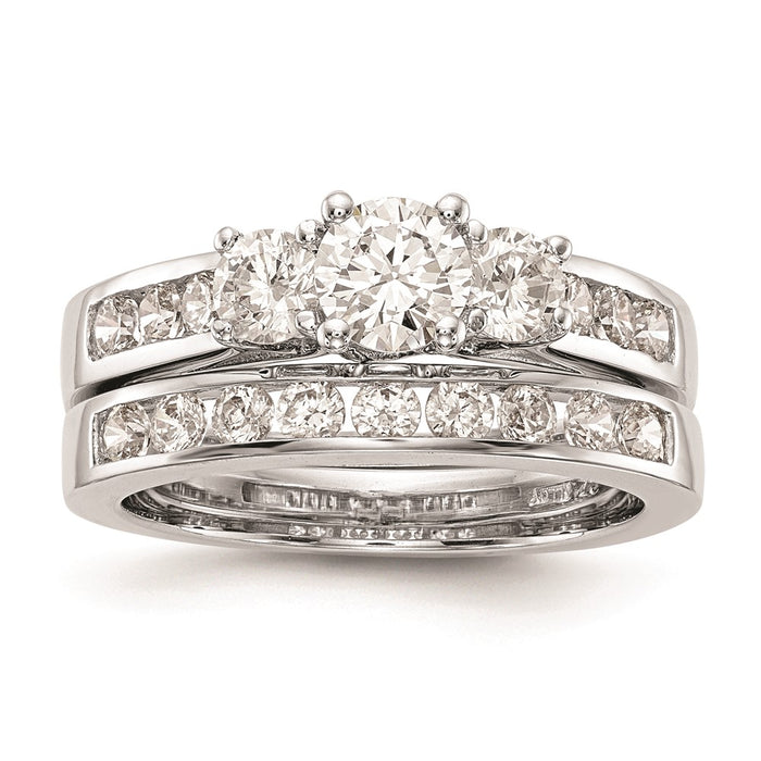 Buy Exclusive 14K White Gold 3-Stone Engagement Ring Setting - Affordable Luxury-7