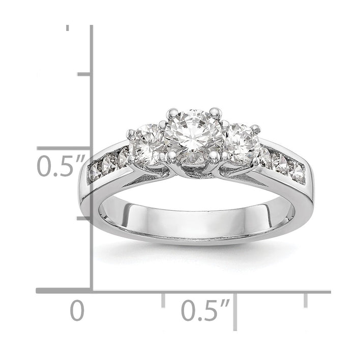 Buy Exclusive 14K White Gold 3-Stone Engagement Ring Setting - Affordable Luxury-8