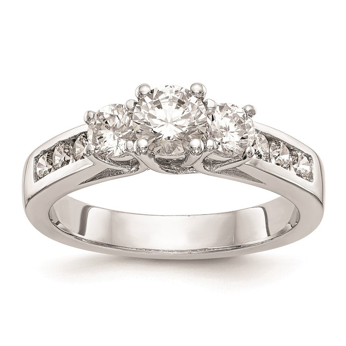 Buy Exclusive 14K White Gold 3-Stone Engagement Ring Setting - Affordable Luxury-1