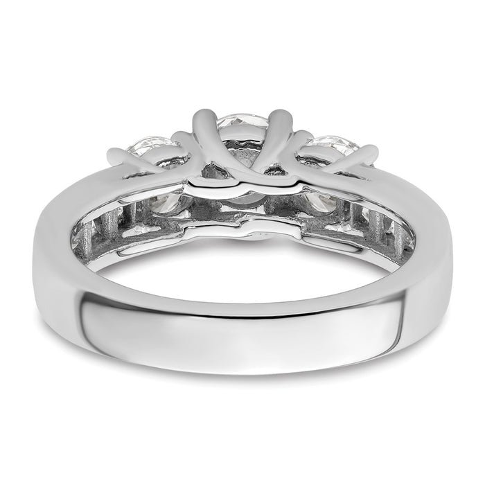 Buy Exclusive 14K White Gold 3-Stone Engagement Ring for 3/4 Carat Diamond-5