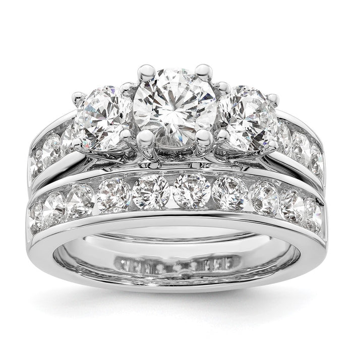Buy Exclusive 14K White Gold 3-Stone Engagement Ring for 3/4 Carat Diamond-7