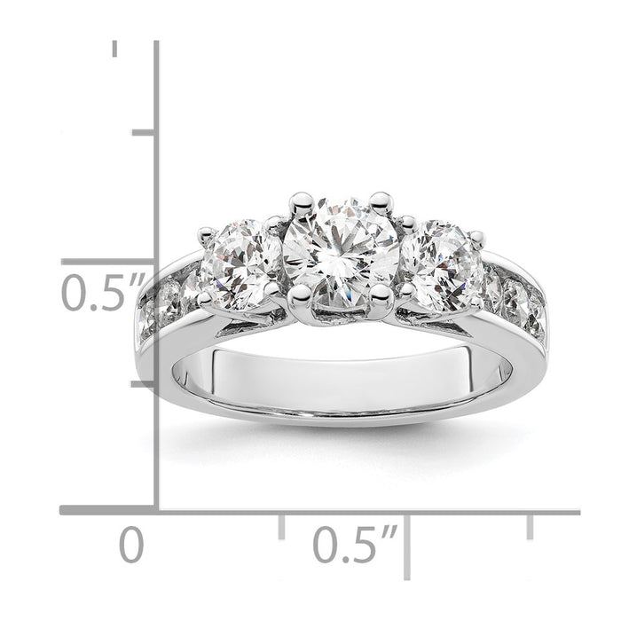 Buy Exclusive 14K White Gold 3-Stone Engagement Ring for 3/4 Carat Diamond-8