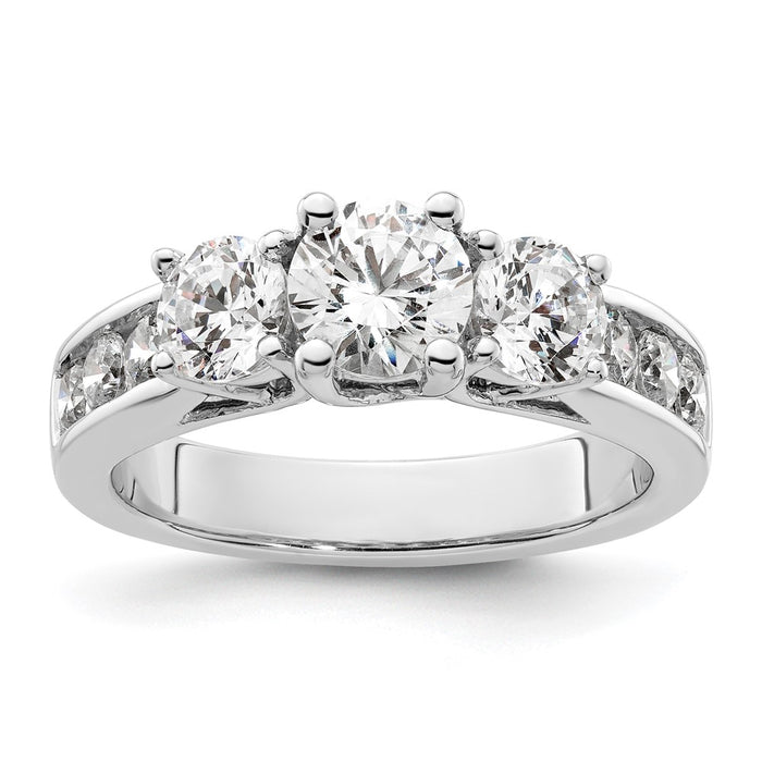 Buy Exclusive 14K White Gold 3-Stone Engagement Ring for 3/4 Carat Diamond-1