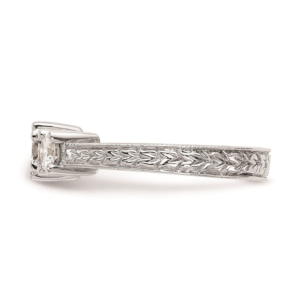 Buy 14K White Gold 3-Stone Engagement Ring Setting - Stylish 5.2mm Center!