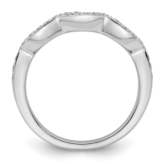 Buy Stylish 14K White Gold Wedding Band with 1/5 Carat Diamonds - Value Piece-2