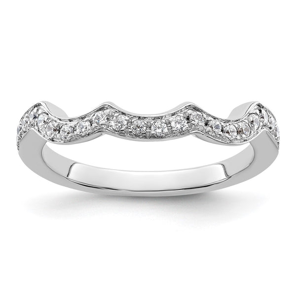 14K White Gold Wedding Band with 1/5 Carat Diamonds - Style GR1-1022676