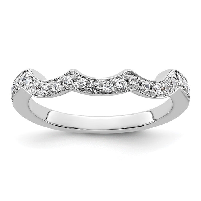 Buy Stylish 14K White Gold Wedding Band with 1/5 Carat Diamonds - Value Piece-1