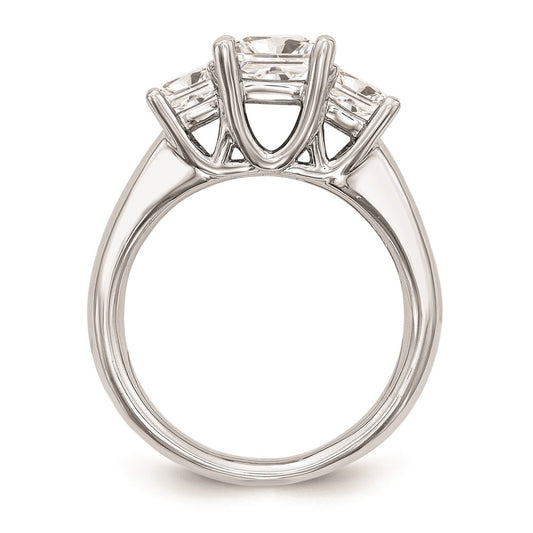 Exclusive 14K White Gold 3-Stone Engagement Ring Setting for 1.5 Carat Value
