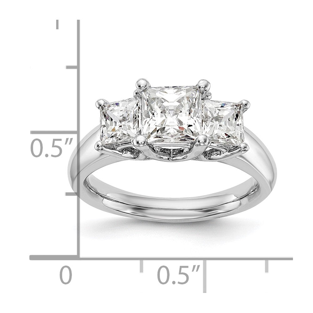 Buy Exclusive 14K White Gold 3-Stone Engagement Ring Setting, 1/6 Carat