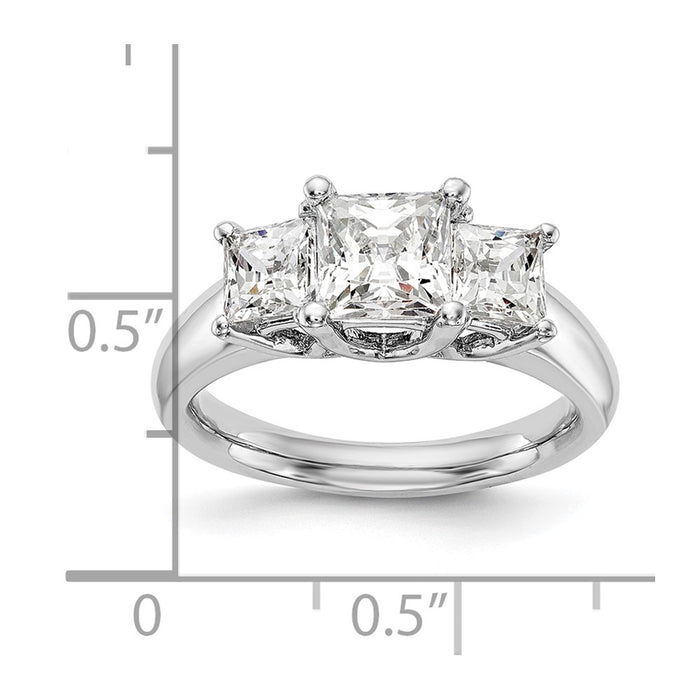 Buy Exclusive 14K White Gold 3-Stone Engagement Ring Setting, 1/6 Carat-7