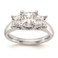 Exclusive 14K White Gold 3-Stone Engagement Ring Setting for 1.5 Carat Value-1