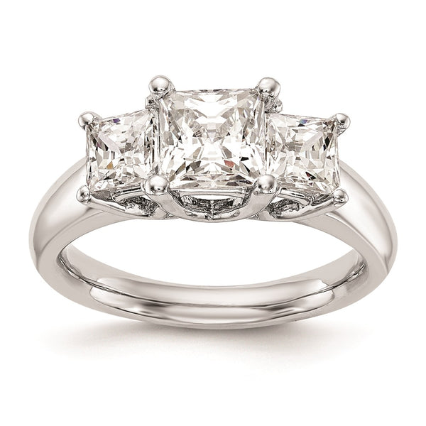 14K White Gold 3-Stone Engagement Ring Setting - Style GR1-1022688