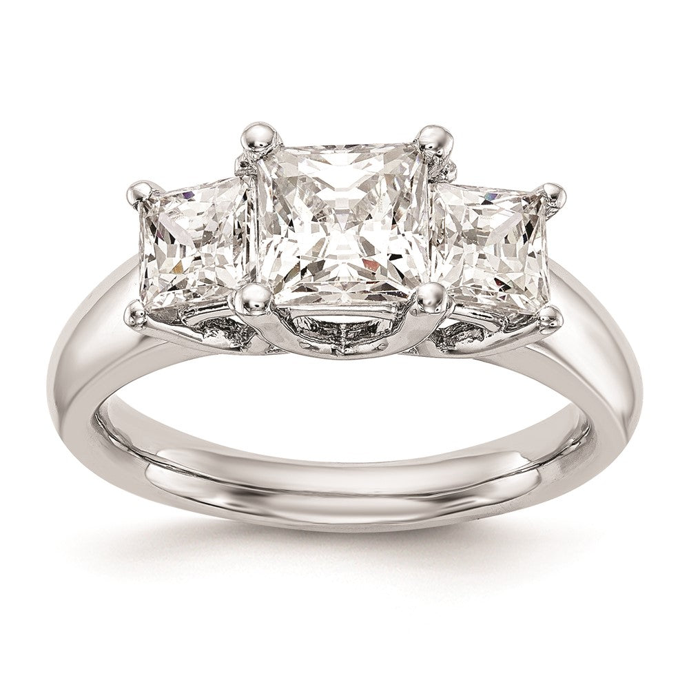 Buy Exclusive 14K White Gold 3-Stone Engagement Ring Setting, 1/6 Carat
