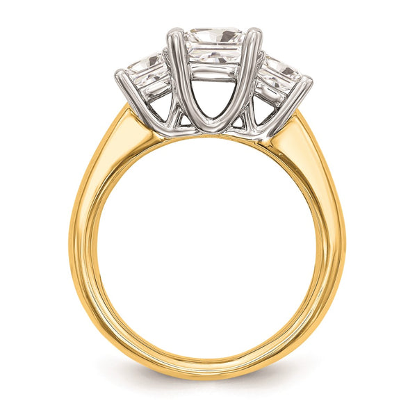 14K Two-Tone 3-Stone Engagement Ring Setting - 1/2 Carat - Style GR1-1022695