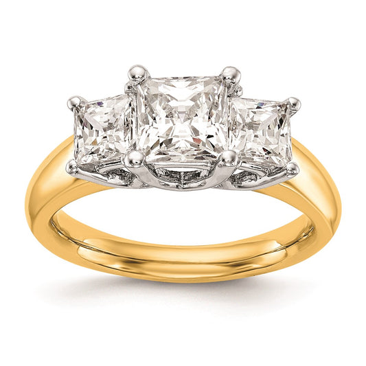 Buy Exclusive 14K Two-Tone 3-Stone Engagement Ring Setting for 1/4 Carat