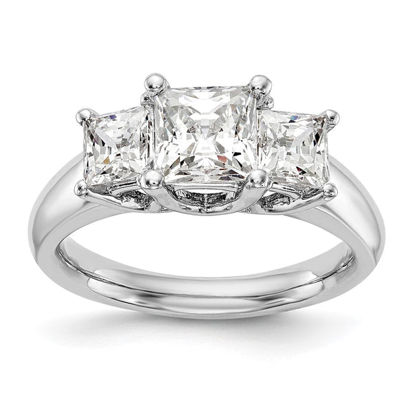 14K White Gold 3-Stone Engagement Ring Setting - 1 Carat - Style GR1-1030778