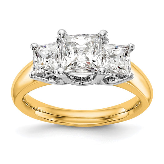 High-Quality 14K Two-Tone 3-Stone Engagement Ring, 1 Carat - Stylish Value!