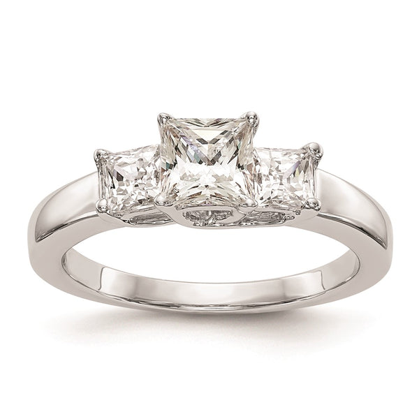 14K White Gold 3-Stone Engagement Ring for 1/2 Carat Price