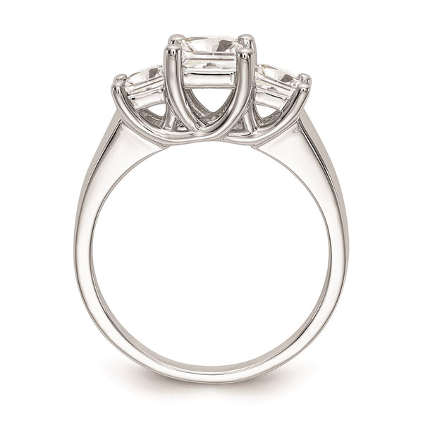 Buy 14K White Gold 3-Stone Engagement Ring Setting for 3/4 Carat Princess