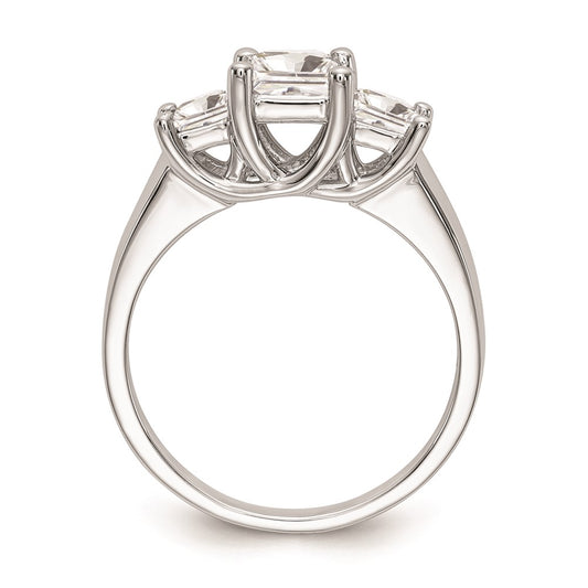 Buy 14K White Gold 3-Stone Engagement Ring Setting for 3/4 Carat Princess