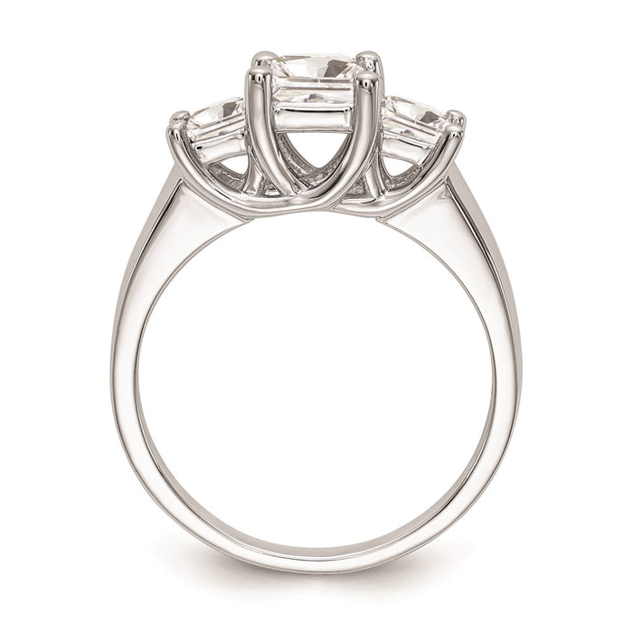 Buy 14K White Gold 3-Stone Engagement Ring Setting for 3/4 Carat Princess-2
