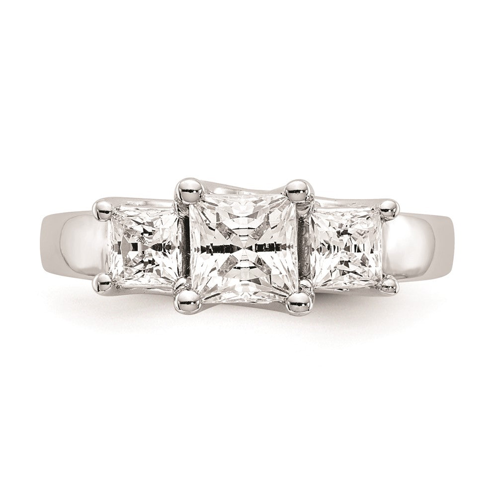 Buy 14K White Gold 3-Stone Engagement Ring Setting for 3/4 Carat Princess