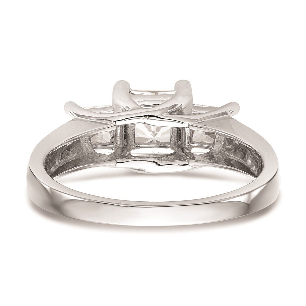 Buy 14K White Gold 3-Stone Engagement Ring Setting for 3/4 Carat Princess