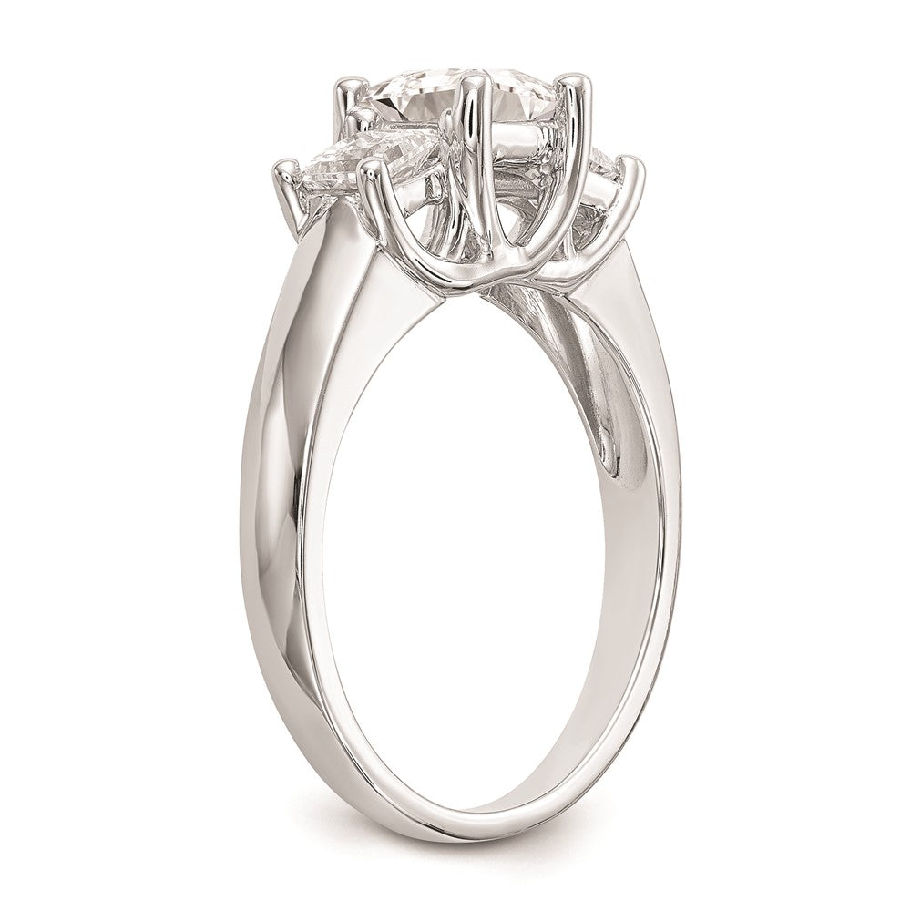 Buy 14K White Gold 3-Stone Engagement Ring Setting for 3/4 Carat Princess