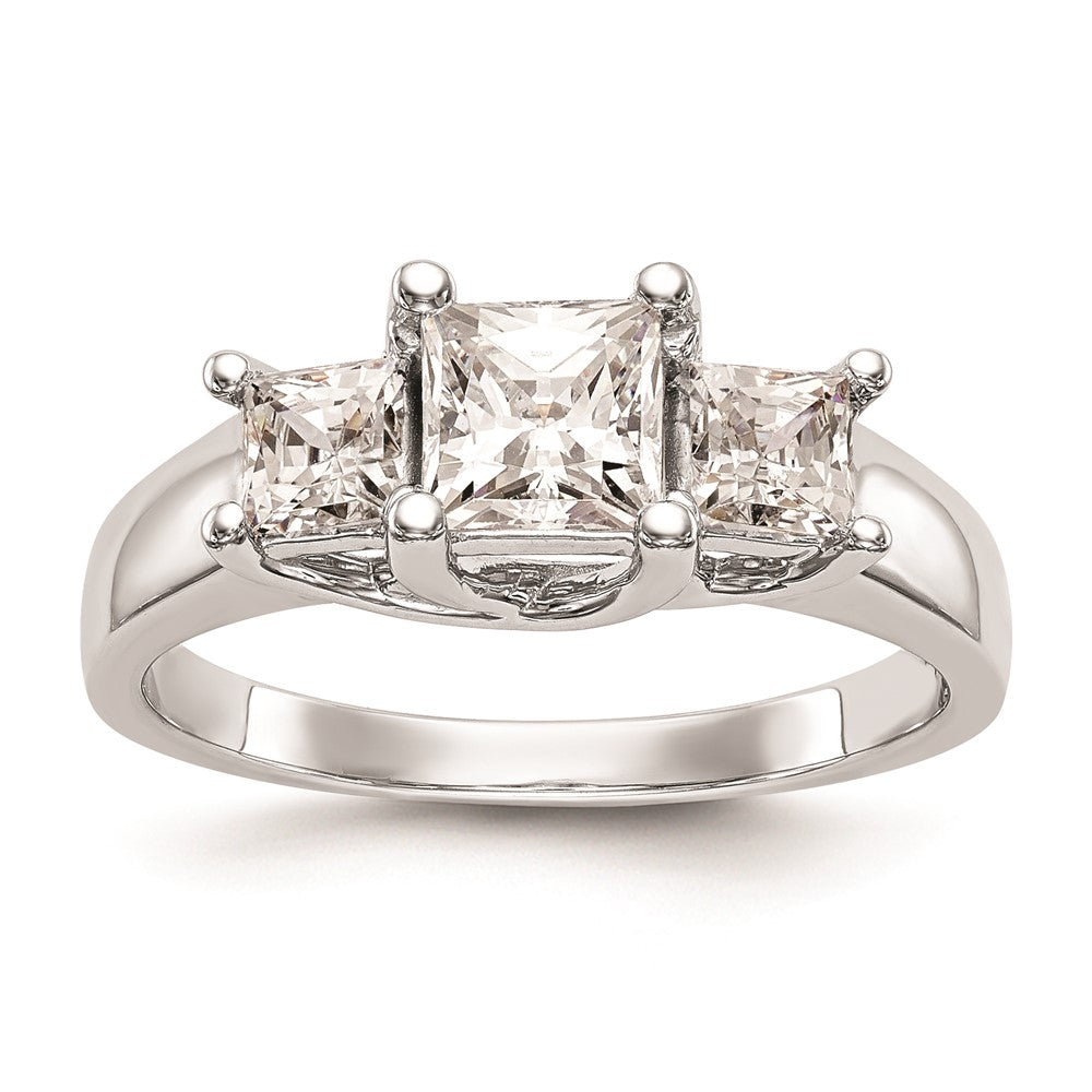 Buy 14K White Gold 3-Stone Engagement Ring Setting for 3/4 Carat Princess