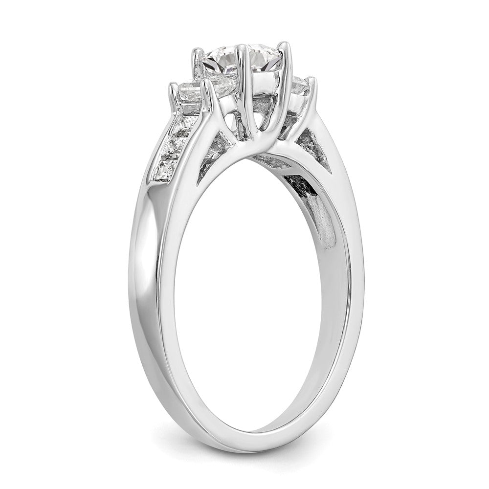 Buy Exclusive 14K White Gold 3-Stone Diamond Engagement Ring - Stylish Semi-Mount for 1/3 Carat