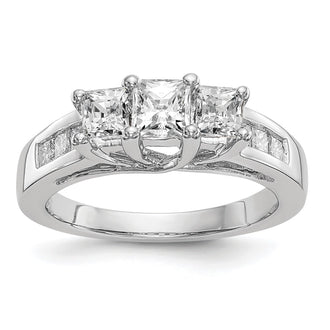Buy Exclusive 14K White Gold 3-Stone Diamond Engagement Ring - Stylish Semi-Mount for 1/3 Carat