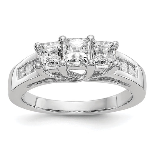 Buy Exclusive 14K White Gold 3-Stone Diamond Engagement Ring - Stylish Semi-Mount for 1/3 Carat